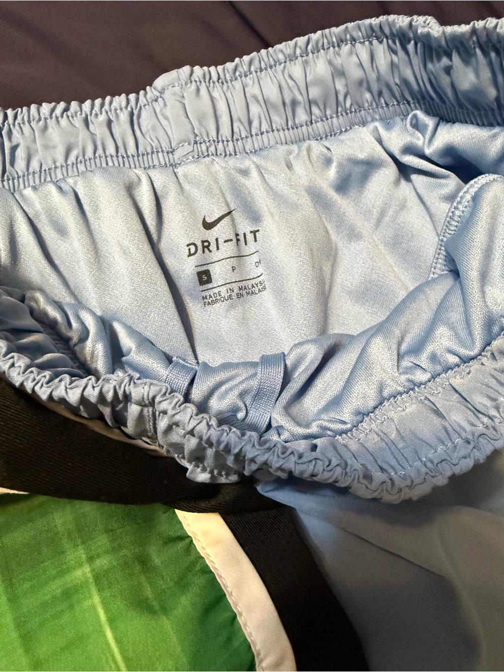 Nike Dri-FIT Athletic Running Shorts - Green, Blue, Light Blue - Picture 5 of 5